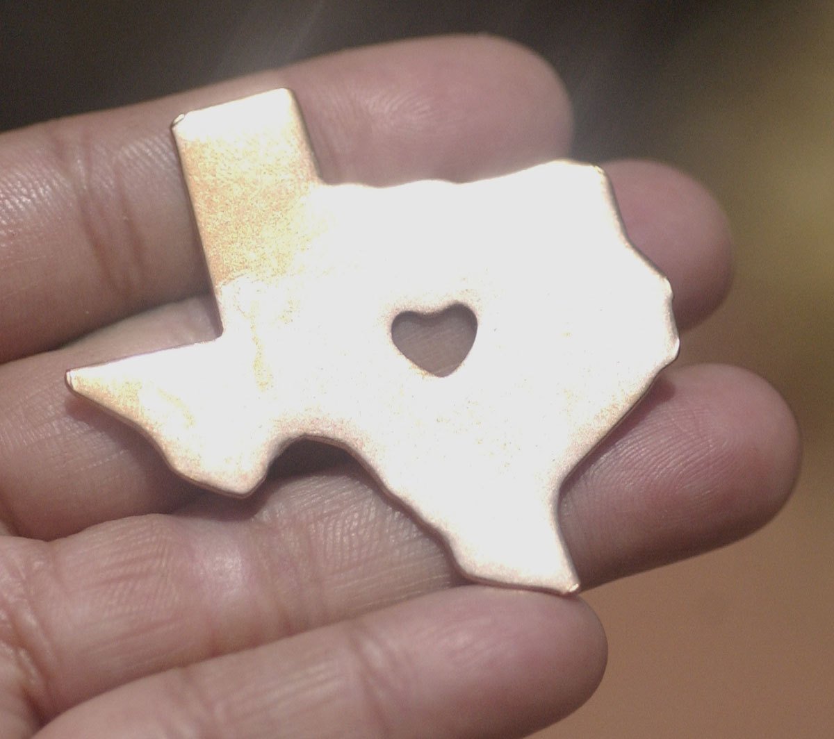 Texas State with Heart Chubby 6.6mm Cute Blanks Cutout for Metalworking Stamping Texturing Blank Variety of Metals