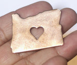 Oregon State Cutout Heart Perfect Blanks for Enameling Metalworking Stamping Texturing Blank Variety of Metals - 4 pieces