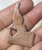 Idaho State Cutout Tiny Long Heart for Enameling Metalworking Stamping Texturing Blank Variety of Metal