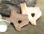 Texas State with Tiny Long Heart Cute Blanks Cutout for Metalworking Stamping Texturing Blank Variety of Metals