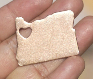 Oregon State Cutout Heart Chubby Blanks for Enameling Metalworking Stamping Texturing Blank Vaiety of Metals - 4 pieces
