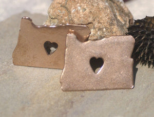 Oregon State Cutout Tiny Long Heart Blanks for Enameling Metalworking Stamping Texturing Blank Vaiety of Metals - 4 pieces