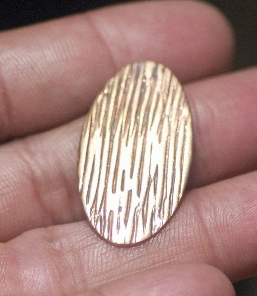 Woodgrain Pattern Oval 30mm x 17mm 24g Blanks Shape for Enameling Stamping Texturing Variety of Metals