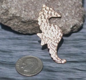 Seahorse Blanks Dappled Hammered  Enameling Stamping Texturing Blank Variety of Metals - 4 pieces