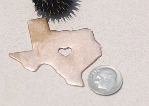 Texas State with Heart Chubby 6mm Cute Blanks Cutout for Metalworking Stamping Texturing Blank Variety of Metals