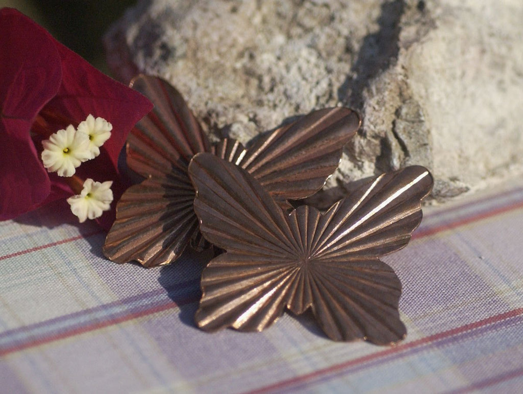 Butterfly Ruffled Pattern 35mm x 40mm Texture Enameling Stamping Texturing Variety Metals - 2 pieces