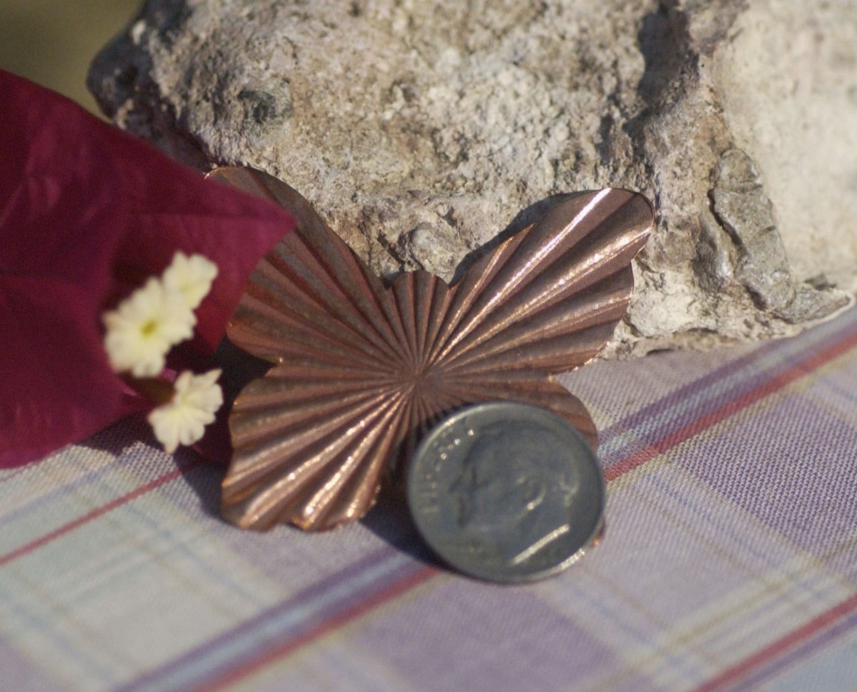 Butterfly Ruffled Pattern 35mm x 40mm Texture Enameling Stamping Texturing Variety Metals - 2 pieces