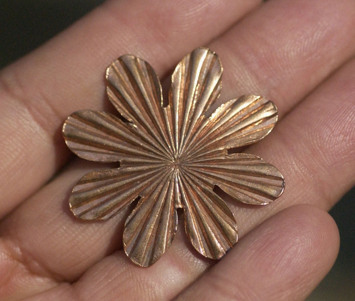 Sunflower Ruffled Pattern Cutout for Blanks Enameling Stamping Texturing Variety of Metals - 3 Pieces
