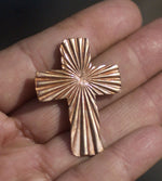 Religious Cross Ruffled Pattern  Blanks Cutout for Enameling Stamping Texturing Variety of Metals - 4 pieces