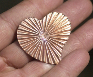 Ruffled Pattern Heart Whimsy 30mm x 32mm Blanks for Enameling Metalworking Stamping Texturing Blanks Variety of Metals