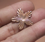 Small 5 Petal Flower Ruffled Pattern 20mm 20g for Blanks Enameling Stamping Texturing Variety of Metals - 6 pieces
