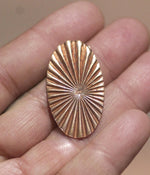 Ruffled Pattern Oval 30mm x 17mm 24g Blanks Shape for Enameling Stamping Texturing Variety of Metals - 6 pieces