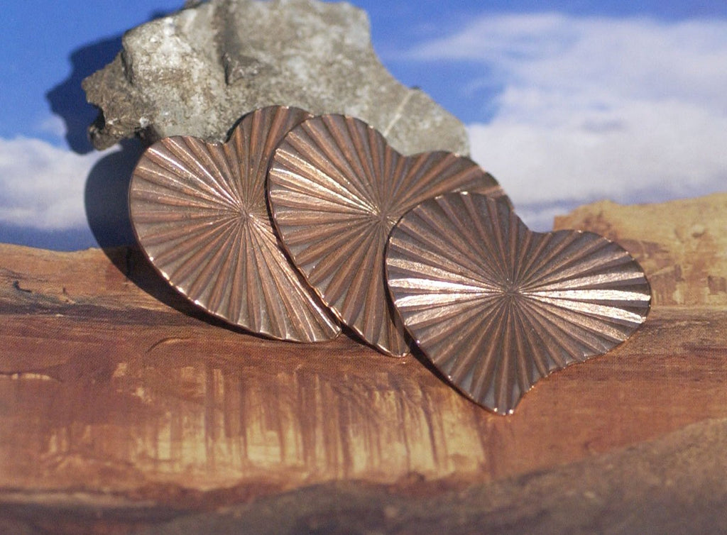 Ruffled Pattern Heart Whimsy 30mm x 32mm Blanks for Enameling Metalworking Stamping Texturing Blanks Variety of Metals