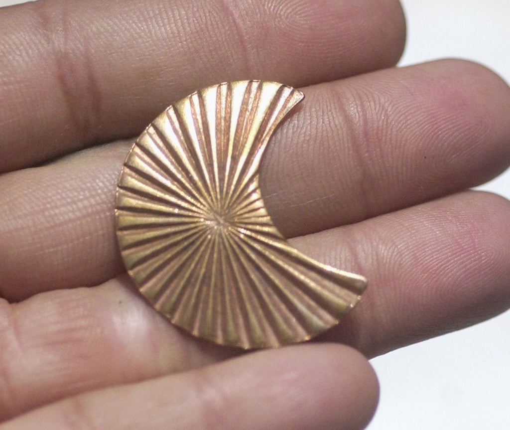 Ruffled Pattern 29.5mm x 23mm 20g Moon Cheshire for Blanks Enameling Stamping Texturing Soldering Variety of Metals