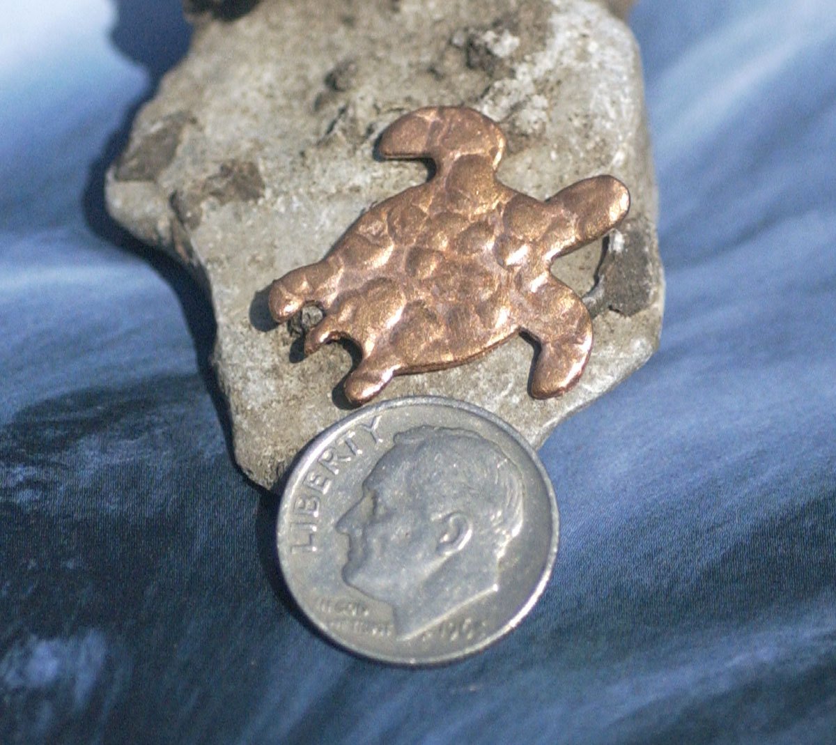 Antique Hammered Turtle 20mm x 23mm for Blanks Enameling Stamping Texturing Variety of Metals
