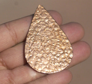 Antique Hammered Large Pointed Teardrop 51mm x 34mm 26g Blank Shape for Enameling Stamping Texturing Soldering Variety of Metals