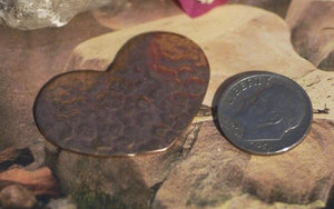 6 Hearts 35mm x 24mm Shape Textured Patterns - Variety of Metals 6 Pieces