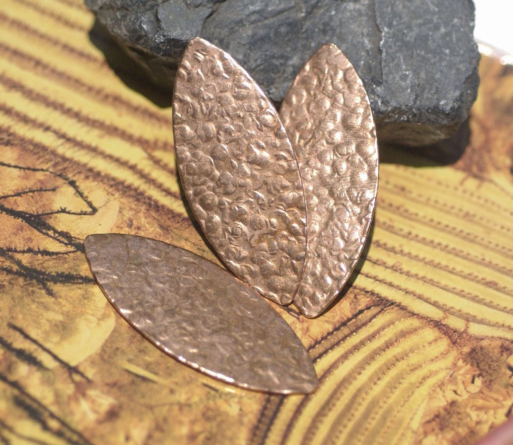 Antique Hammered Chubby Eye Pointed Oval Blank 49mm x 20mm 20g Shape Cutout for Blanks Enameling Stamping Texturing Variety of Metals