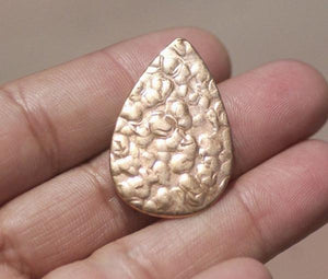 Teardrop 32mm x 21mm in Textured Patterns Blank Cutout for Stamping Texturing, - 4 pieces