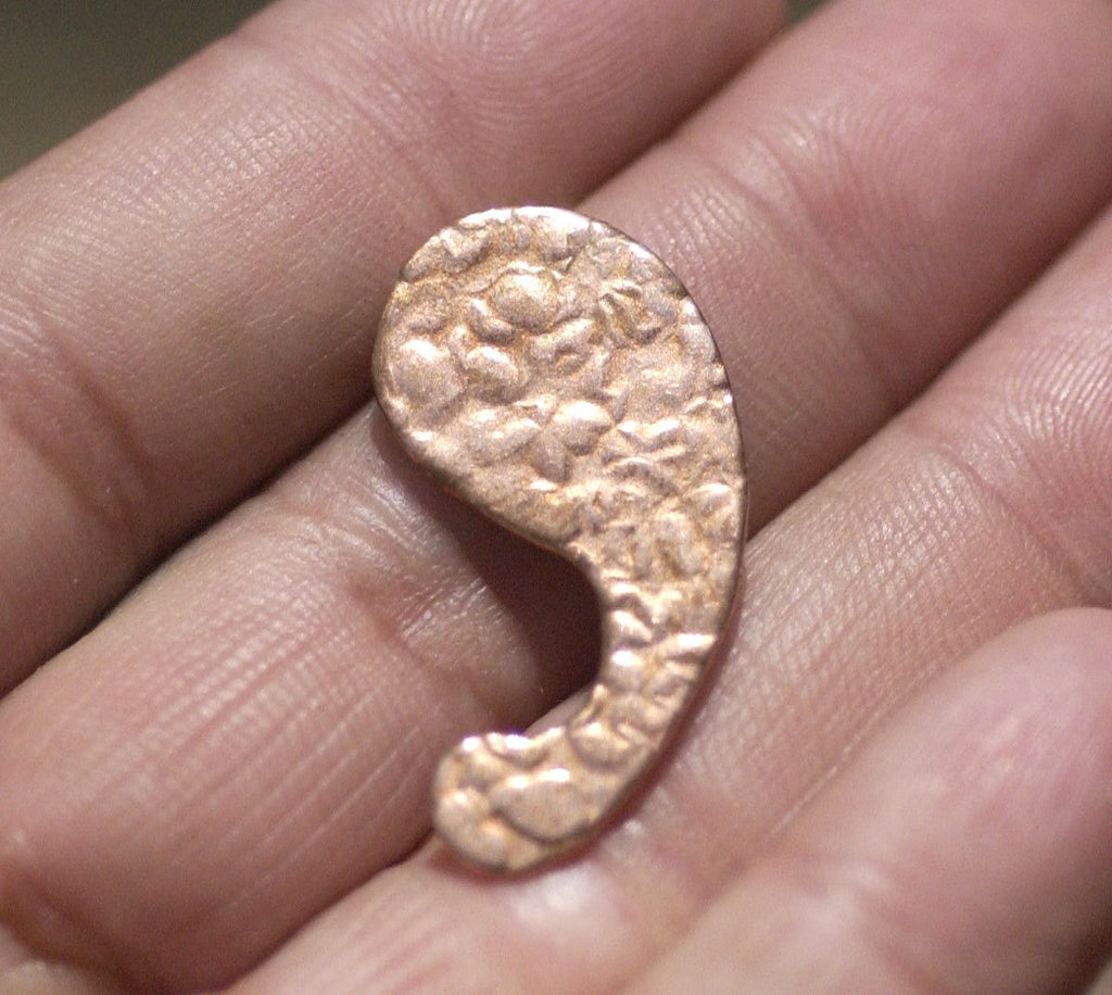 Paisley Antique Hammered Pattern 28mm x 15mm 20g for Blanks Enameling Stamping Texturing Soldering Variety of Metals