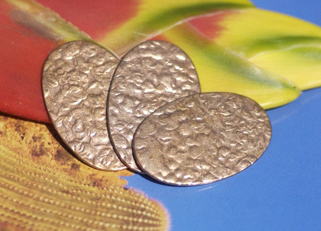 Oval Antique Hammered 34mm x 22mm  Blanks Shape for Enameling Stamping Texturing Variety of Metals