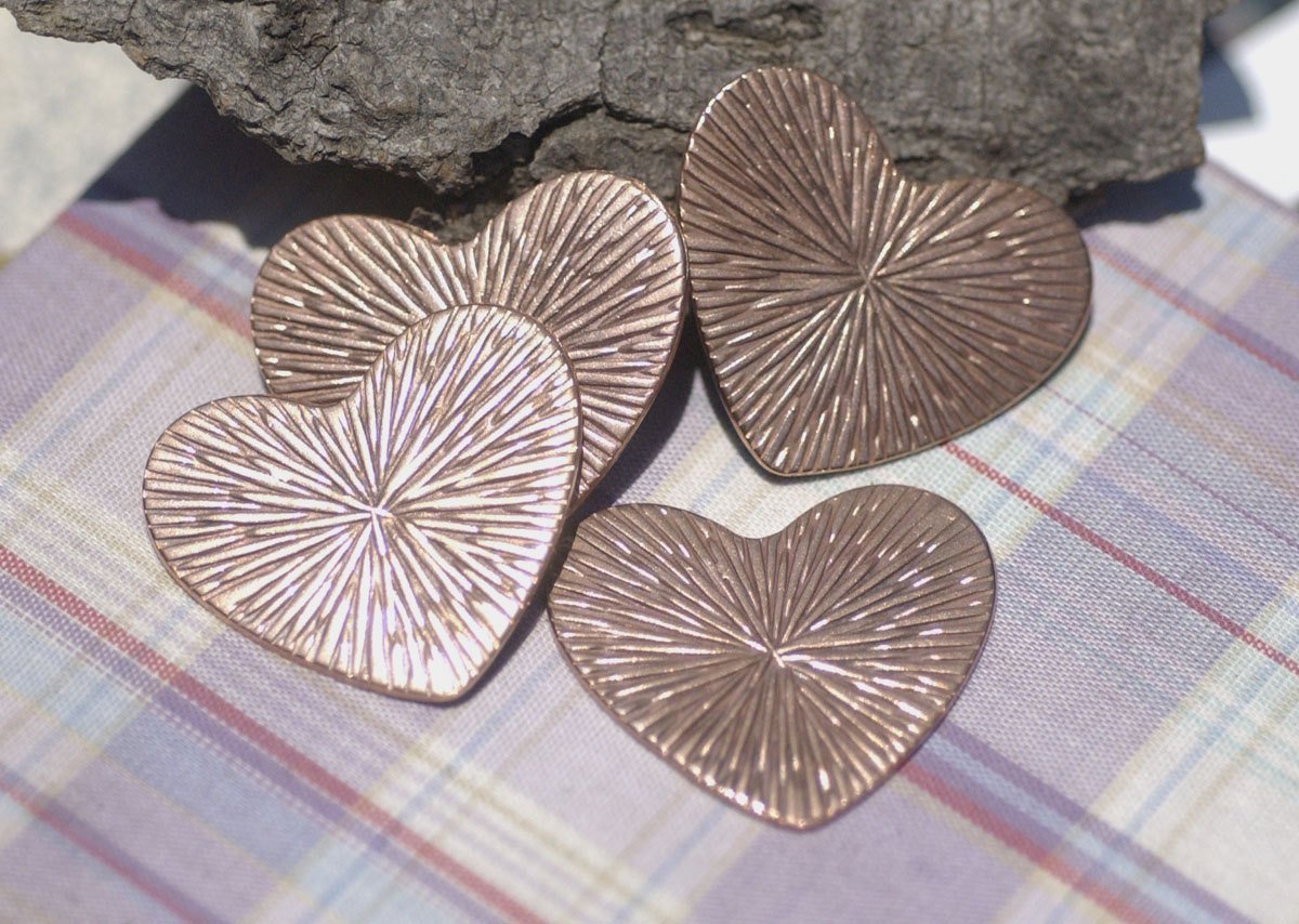 Heart Radiating Sun Classic Shape 33mm x 30mm Blanks Cutout for Enameling Stamping Texturing Variety of Metals
