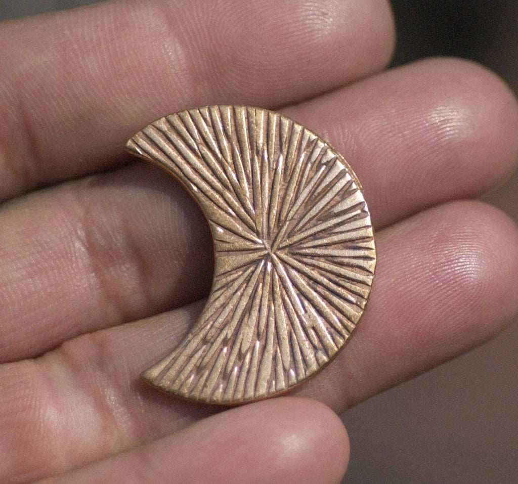 Radiating Sun 29.5mm x 23mm Moon Cheshire for Blanks Enameling Stamping Texturing Soldering Variety of Metals