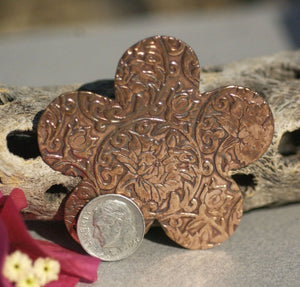 Large Flower in Lotus Flowers Pattern 62mm 20g Blanks Enameling Stamping Texturing Variety of Metals - 2 pieces