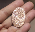 Oval Radiating Sun 34mm x 22mm  Blanks Shape for Enameling Stamping Texturing Variety of Metals - 6 pieces