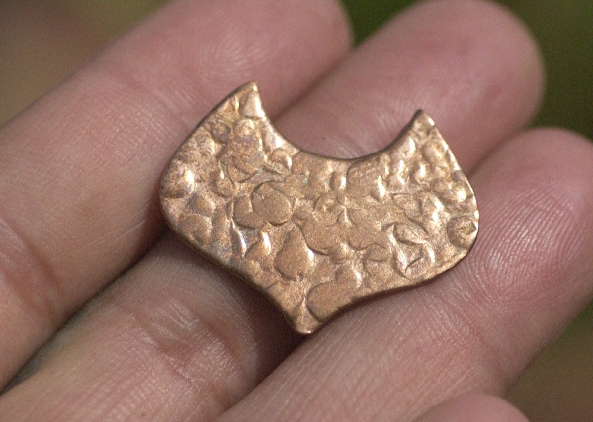 Arabic Antique Hammered 26mm x 22mm Shaped  Earring or Pendant Pieces Blank for Enameling Stamping Texturing Blanks Variety of Metals