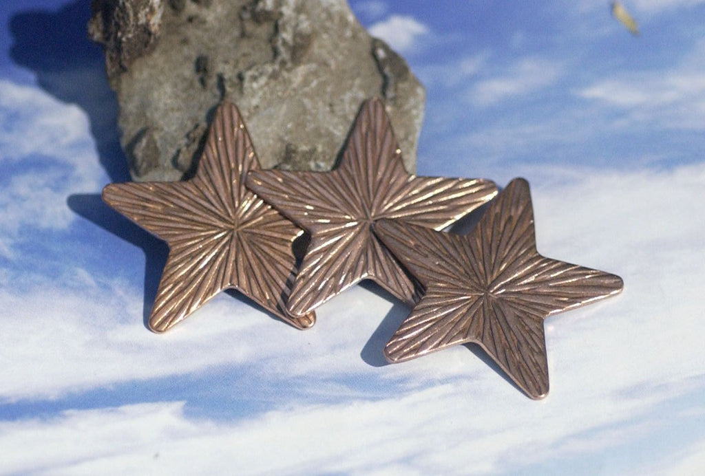 Stars Radiating Sun 30mm for Enameling Stamping Texturing Soldering Blanks Variety of Metals - 5 pieces