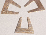 Hoop Square Woodgrain Pattern 28mm x 32mm for Earrings or Pendant Cutout Texturing Metalworking Blanks - Variety Metals
