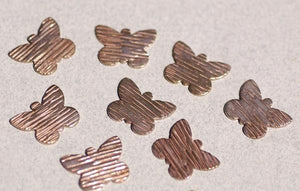 Butterfly Flutterbug 18mm x 14mm Textured Patterns Metal Blanks Shape Form Variety of Metals - 4 pieces