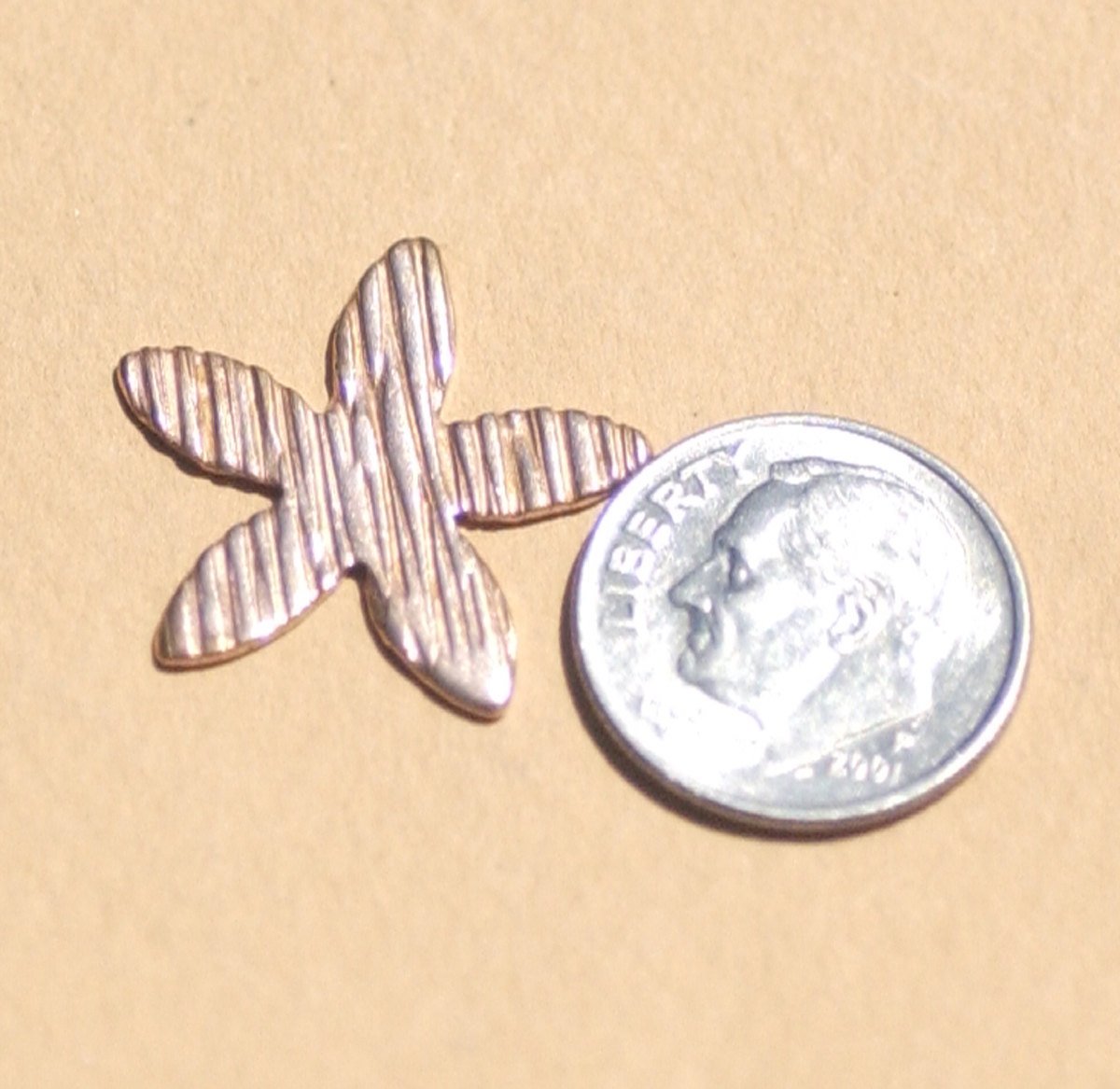 Small 5 Petal Flower Woodgrain Texture 21mm for Blanks Enameling Stamping Texturing Variety of Metals