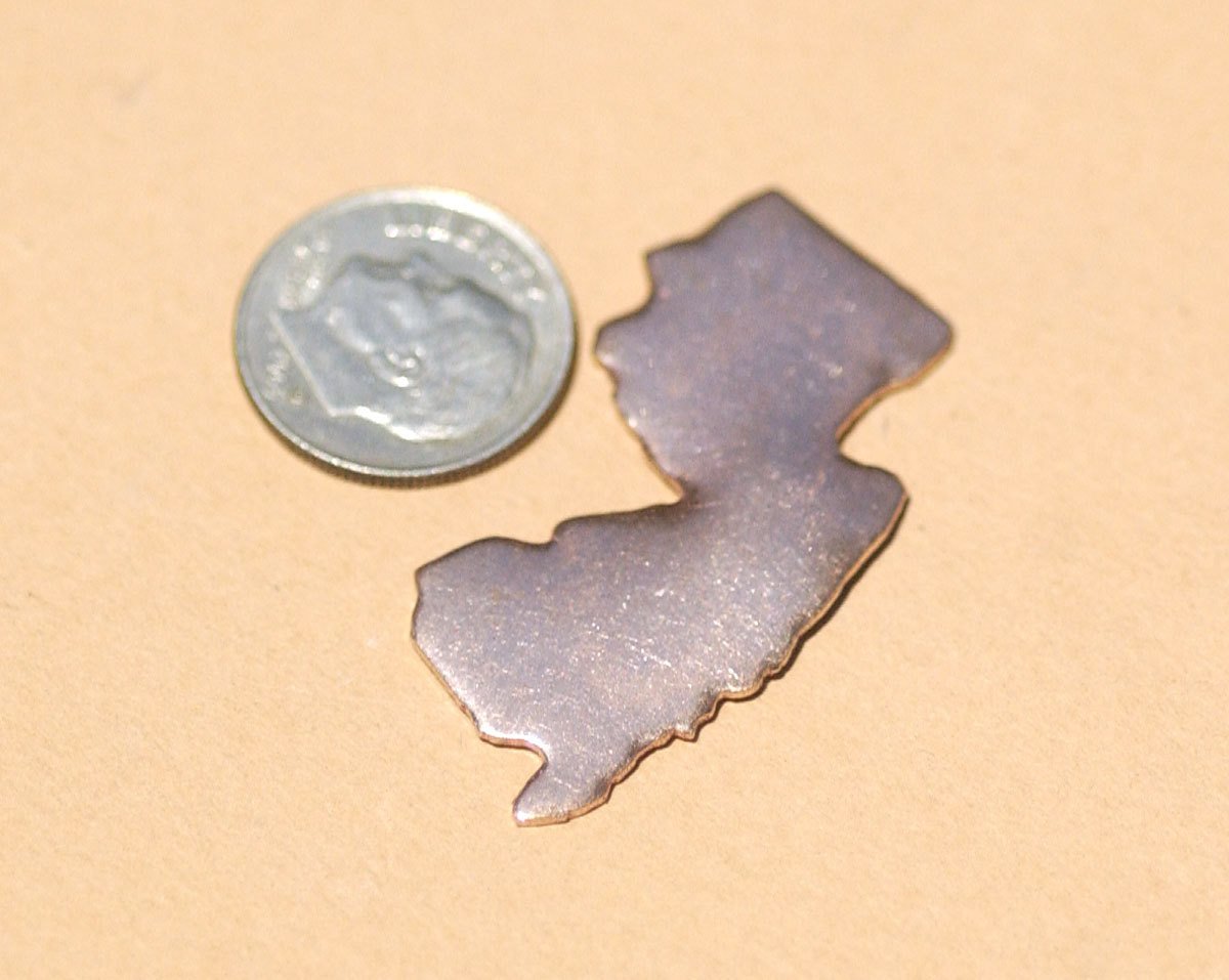 New Jersey State Blanks Cutout for Enameling Metalworking Stamping Texturing Blank
