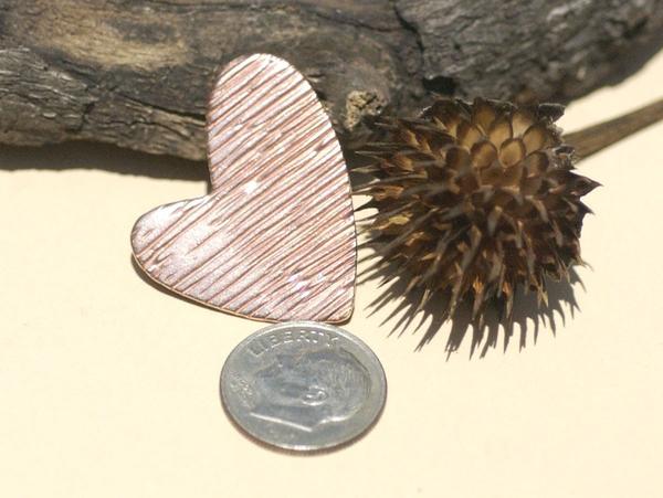 Lopsided Heart 27.5mm x 30.5mm in Textured Patterns Blank - Variety of Metals