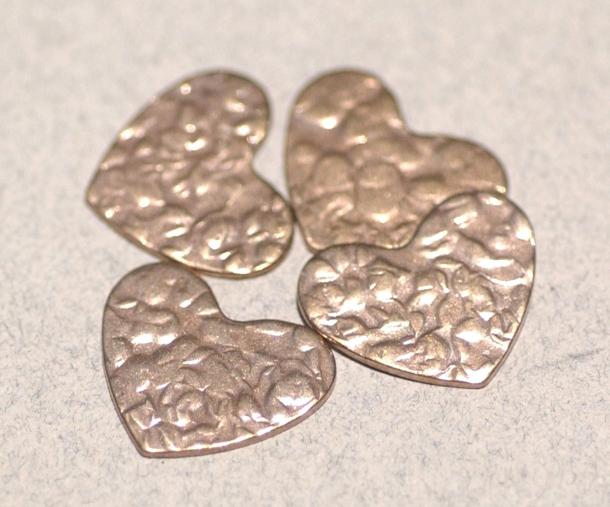 Heart Classic Antique Hammered 18mm x 15mm 20g Blank Shape Cutout for Metalworking Stamping Texturing Blanks Soldering - Variety of Metal