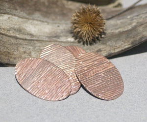 Oval 34mm x 22mm Woodgrain-Horizontal Pattern Shape for Enameling Stamping Texturing Variety of Metals - 6 pieces