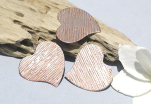 Heart Whimsy 30mm x 32mm Woodgrain-Horizontal Pattern for Enameling Metalworking Stamping Texturing Blanks Variety of Metals
