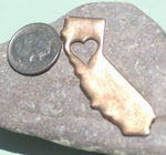 California State With Heart Perfect Blanks Cutout for Enameling Metalworking Stamping Texturing - Variety of Metals 4 Pieces