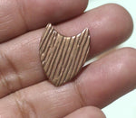 Rounded Shield Woodgrain Pattern 20mm x 16mm Cutout for Blanks  Enameling Stamping Texturing Variety of Metals - 6 pieces