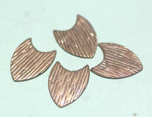 Rounded Shield Woodgrain Pattern 20mm x 16mm Cutout for Blanks  Enameling Stamping Texturing Variety of Metals - 6 pieces