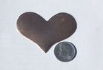 Heart 51mm x 38mm Blank Shape Cutout for Enameling Stamping Texturing Blanks - Variety of Metals - 4 pieces