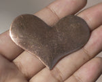 Heart 51mm x 38mm Blank Shape Cutout for Enameling Stamping Texturing Blanks - Variety of Metals - 4 pieces