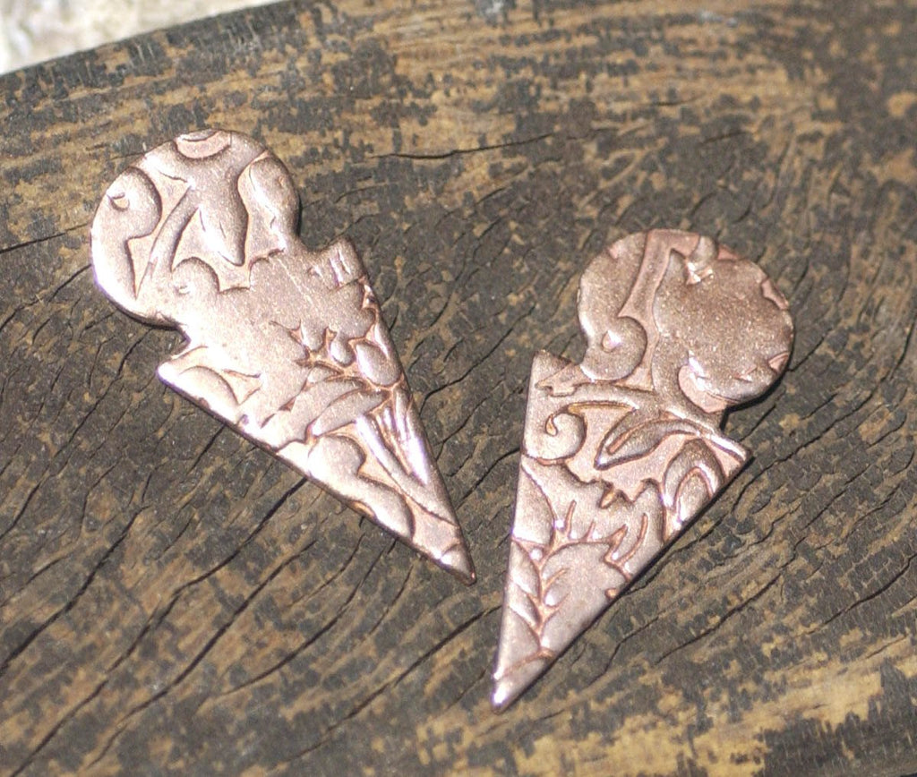 Tanfolk Figure 30mm x 13mm Blank Center Hole Cutout for Enameling Stamping Texturing Variety of Metals - 6 pieces