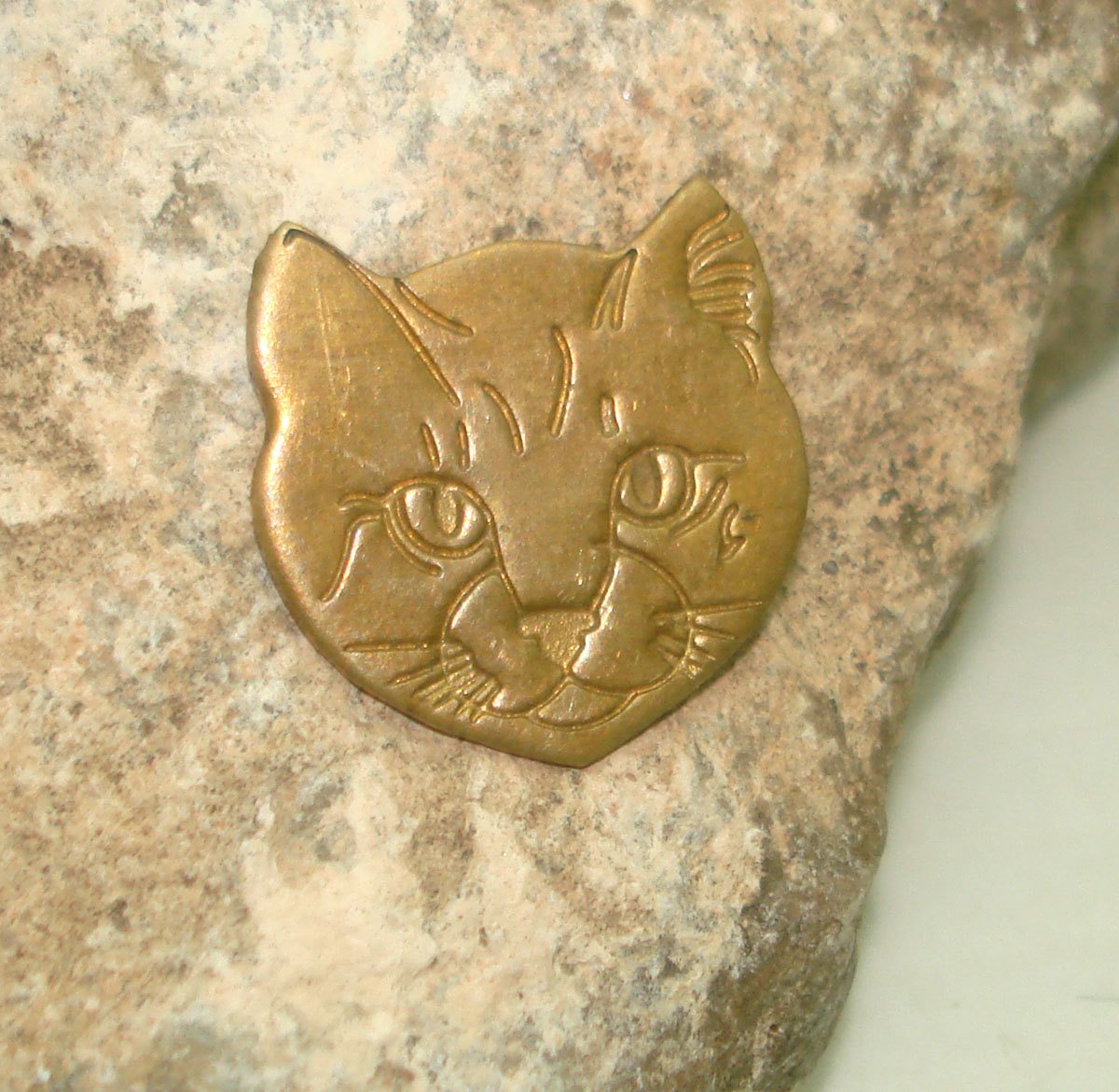 Cat Face Cutout for Soldering Blanks Stamping Texturing- Variety of Metals