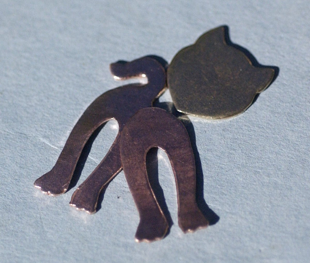 Cat Cutout for Earrings- Stamping Texturing- Variety of Metals
