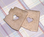 Arizona State Perfect Heart Cutout Blank for Enameling Metalworking Stamping Texturing Blank Variety of Metals