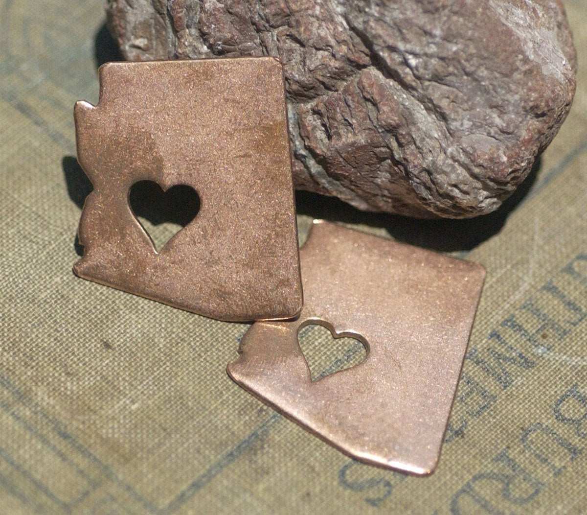 Arizona State in Capital Cutout Perfect Heart Blank for Enameling Metalworking Stamping Texturing Blank Variety of Metals