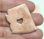 Arizona State Chubby Heart Cutout Blank for Enameling Metalworking Stamping Texturing Blank Variety of Metals